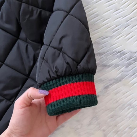 Authentic Gucci Black Ruffle Pearl Quilted Jacket - Picture 6 of 7